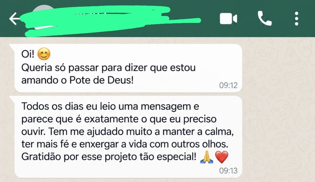Depoimento real 1 de cliente do Pote de Deus