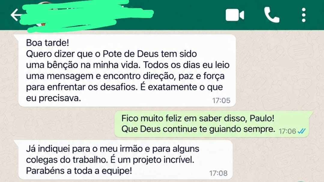 Depoimento real 10 de cliente do Pote de Deus